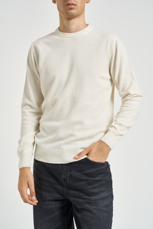 Maglia uomo girocollo panna - 1