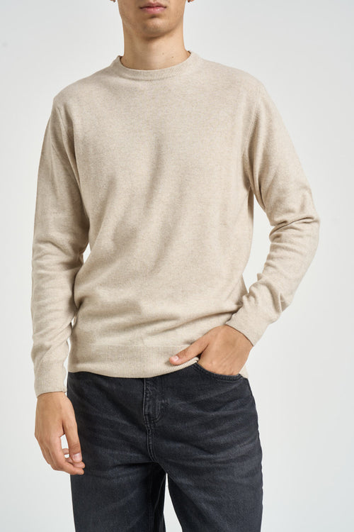 Maglia uomo girocollo beige - 1
