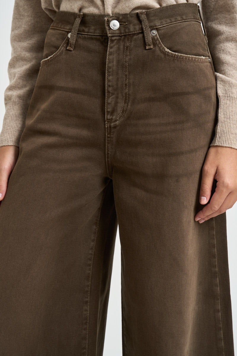 Jeans donna gamba larga marrone KAORI BROWN ROY ROGER'S 