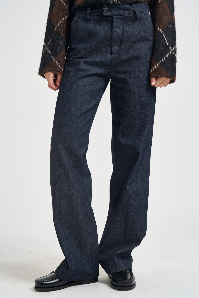 Jeans donna Lais Rinse a palazzo in denim blu LAIS RINSE ROY ROGER'S 