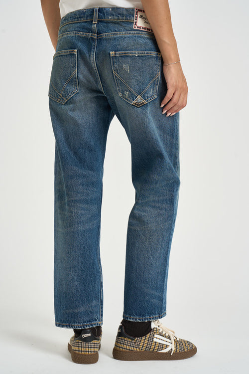 Jeans donna straight fit blu vintage - 2