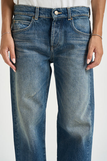 Jeans donna straight fit blu vintage - 3
