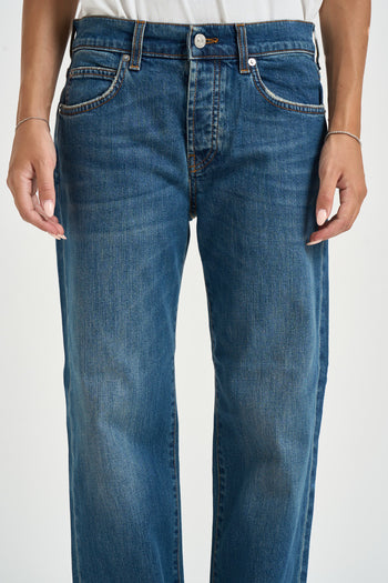Jeans donna straight fit blu - 4