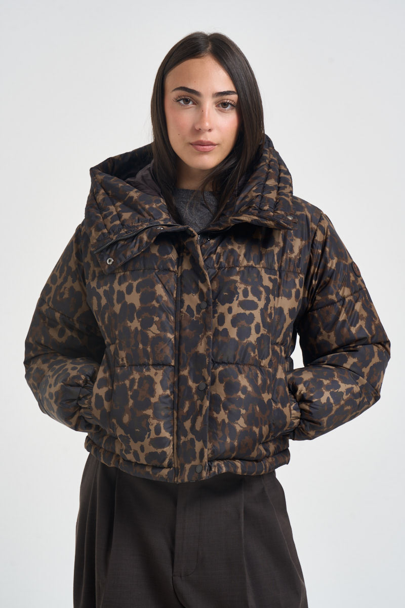 Piumino donna corto animalier D32845W 21983 SAVE THE DUCK 
