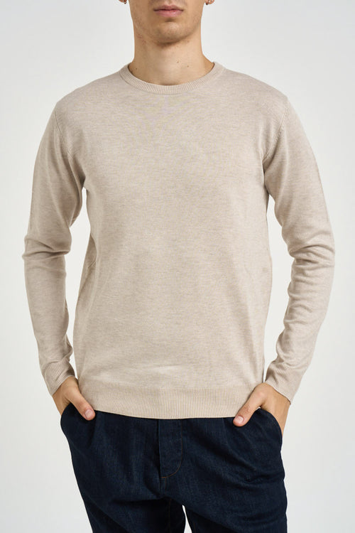 Maglia uomo girocollo beige - 1