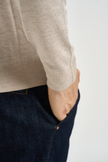 Maglia uomo girocollo beige - 6