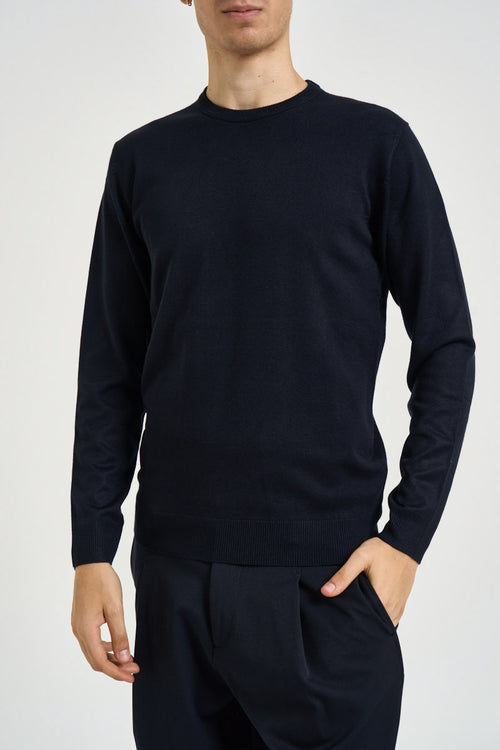 Maglia uomo girocollo blu navy - 1
