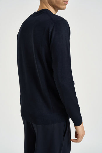 Maglia uomo girocollo blu navy - 4