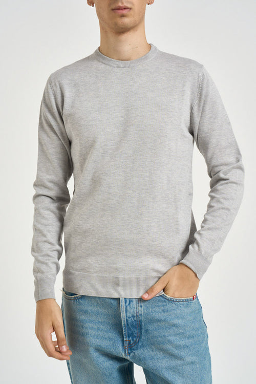 Maglia uomo girocollo grigio mélange - 1