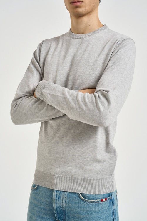 Maglia uomo girocollo grigio mélange - 2