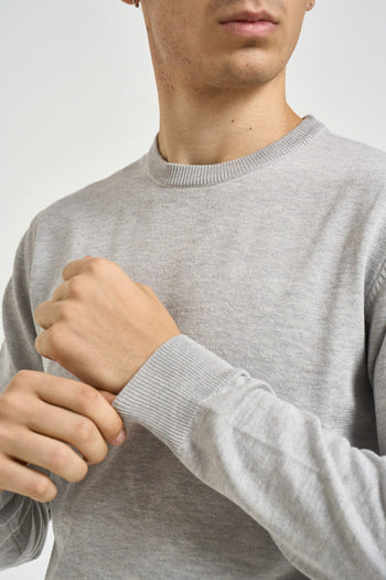 Maglia uomo girocollo grigio mélange - 3