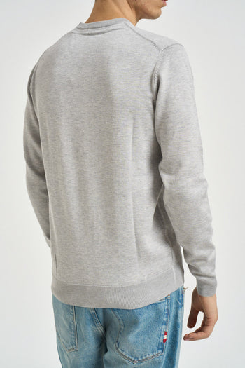 Maglia uomo girocollo grigio mélange - 4