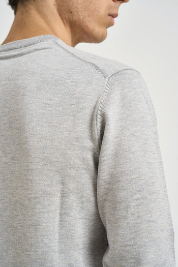 Maglia uomo girocollo grigio mélange - 5