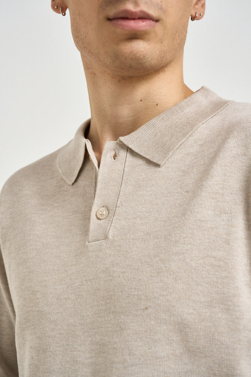 Polo uomo a maniche lunghe beige MI3331 BEIGE SEINSE 