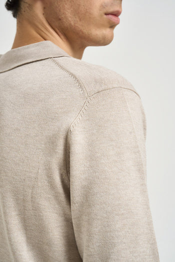 Polo uomo a maniche lunghe beige - 5