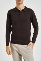 Polo uomo a maniche lunghe marrone scuro MI3331 MORO SEINSE 
