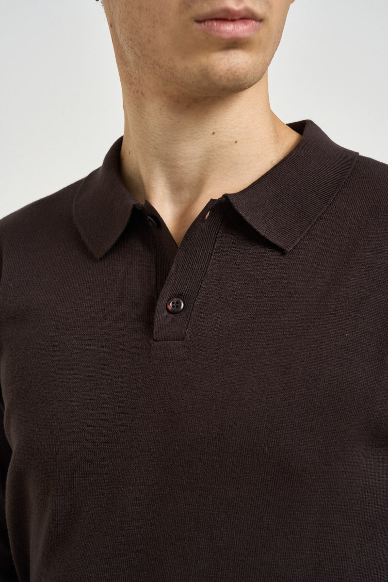 Polo uomo a maniche lunghe marrone scuro MI3331 MORO SEINSE 