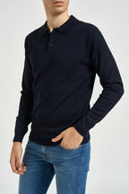Polo uomo a maniche lunghe blu MI3331 NAVY SEINSE 