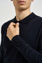 Polo uomo a maniche lunghe blu MI3331 NAVY SEINSE 