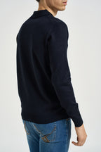 Polo uomo a maniche lunghe blu MI3331 NAVY SEINSE 