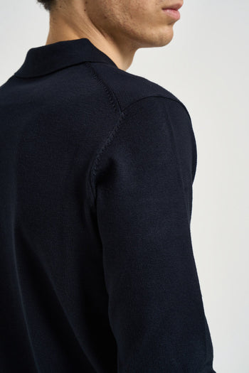 Polo uomo a maniche lunghe blu - 4