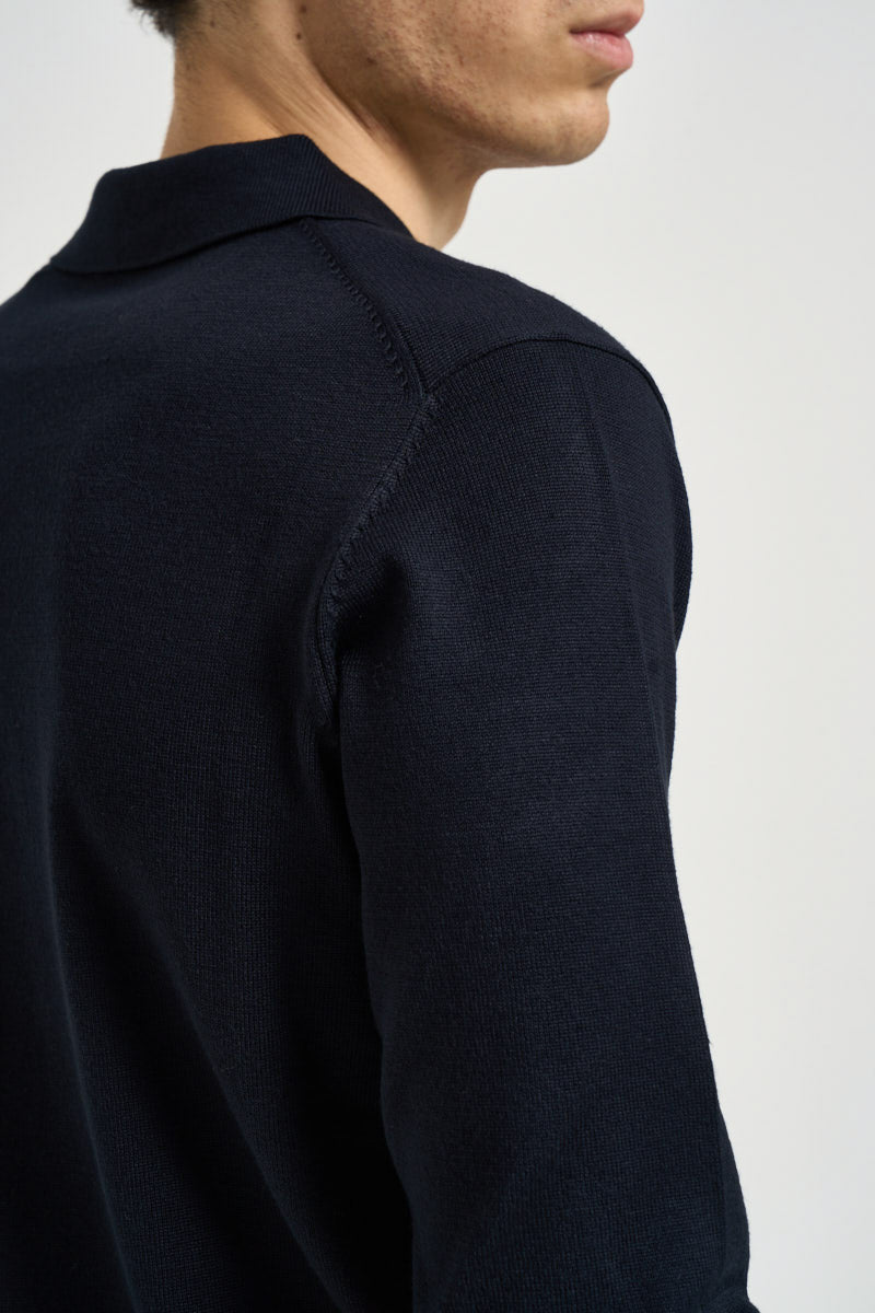 Polo uomo a maniche lunghe blu MI3331 NAVY SEINSE 