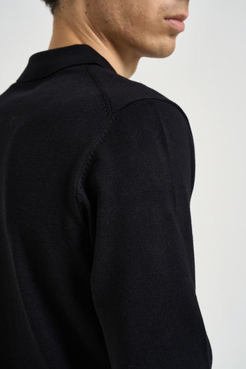 Polo uomo a maniche lunghe nera - 5