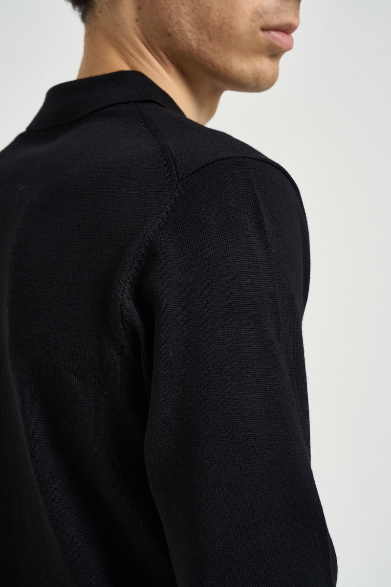 Polo uomo a maniche lunghe nera MI3331 NERO SEINSE 