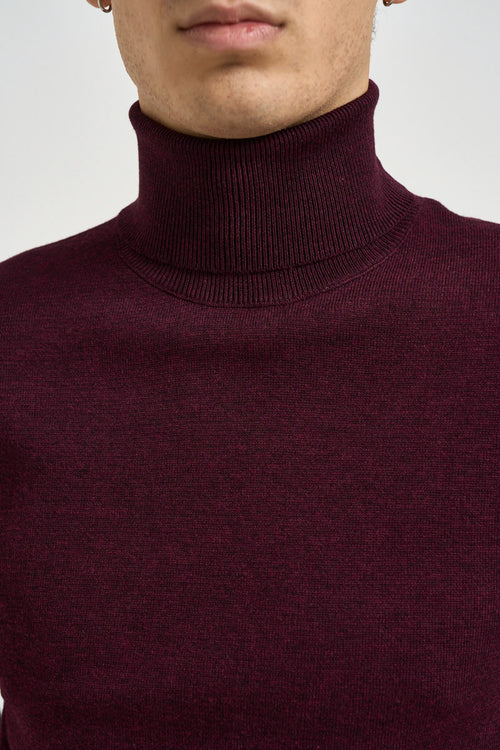 Maglia uomo dolcevita bordeaux - 2