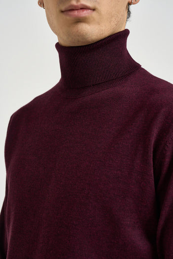 Maglia uomo dolcevita bordeaux - 4