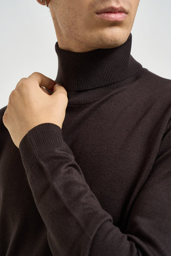 Maglia uomo dolcevita marrone - 3