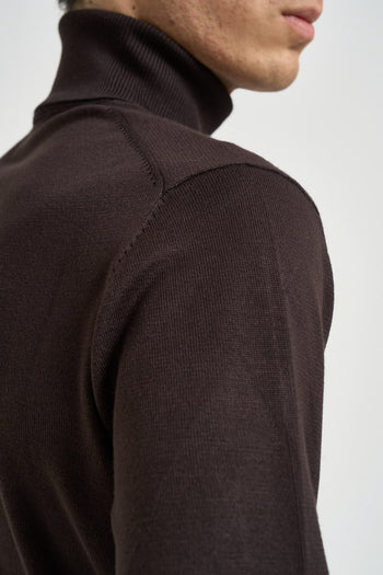 Maglia uomo dolcevita marrone - 6