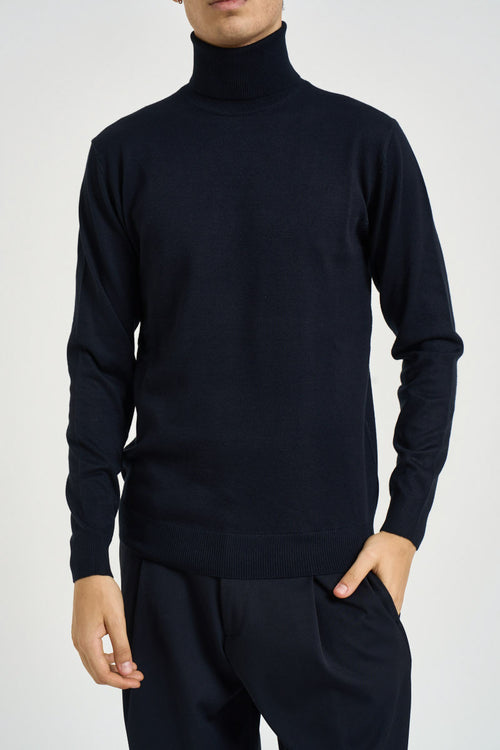 Maglia uomo dolcevita blu navy - 1