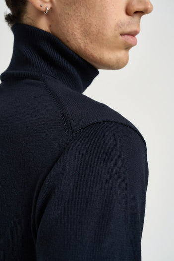 Maglia uomo dolcevita blu navy - 5