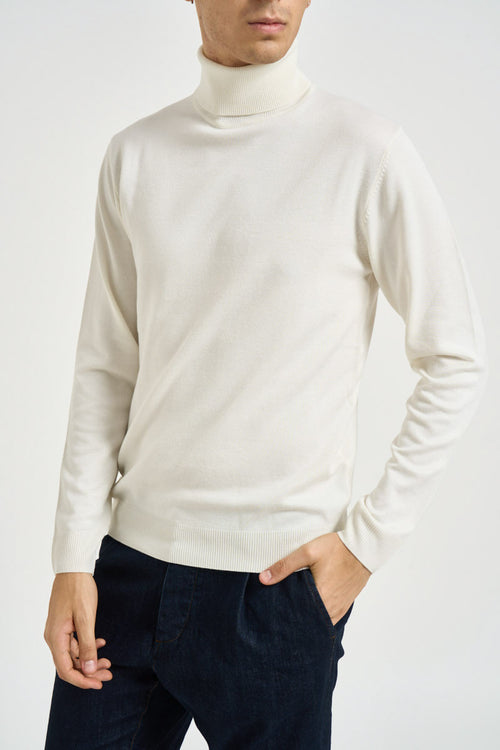 Maglia uomo dolcevita bianca - 1