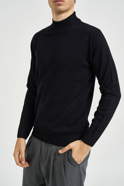 Maglia uomo dolcevita nero - 1