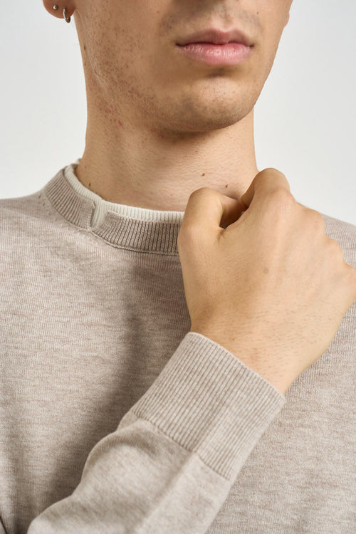 Maglia uomo girocollo beige - 2
