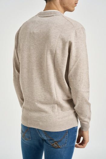 Maglia uomo girocollo beige - 3