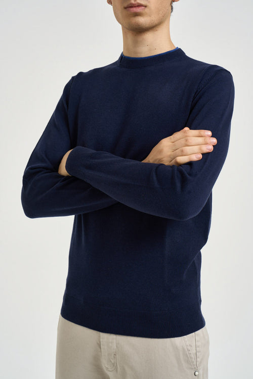 Maglia uomo girocollo blu - 2