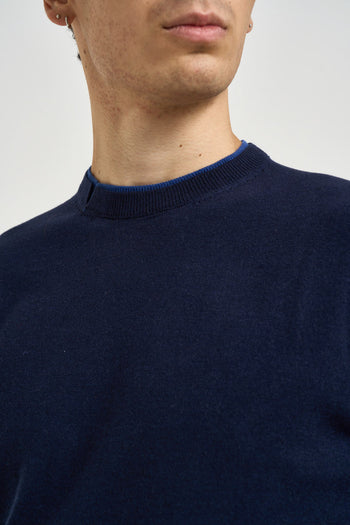 Maglia uomo girocollo blu - 3