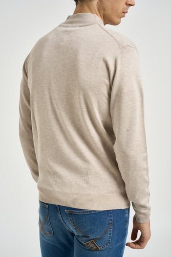 Cardigan uomo full zip beige - 3