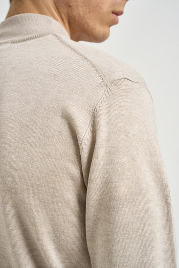 Cardigan uomo full zip beige - 4