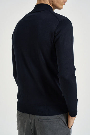 Cardigan uomo full zip blu - 3