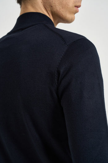 Cardigan uomo full zip blu - 4