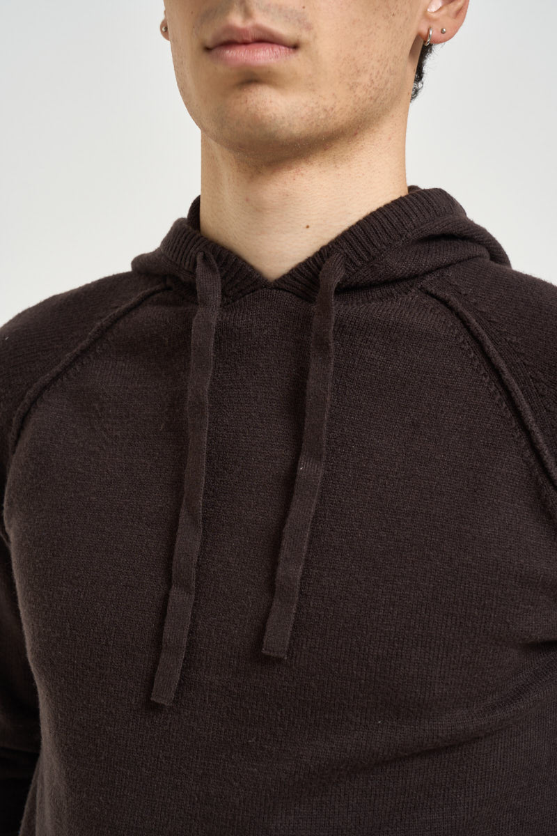 Maglia uomo con cappuccio marrone MI3376 MORO SEINSE 
