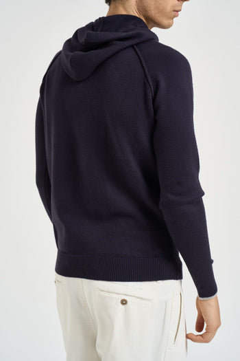 Maglia uomo con cappuccio blu navy - 4