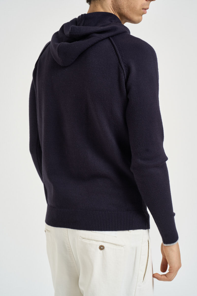 Maglia uomo con cappuccio blu navy MI3376 NAVY SEINSE 