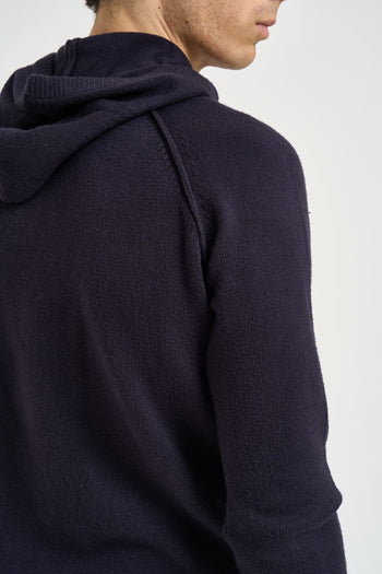Maglia uomo con cappuccio blu navy - 5
