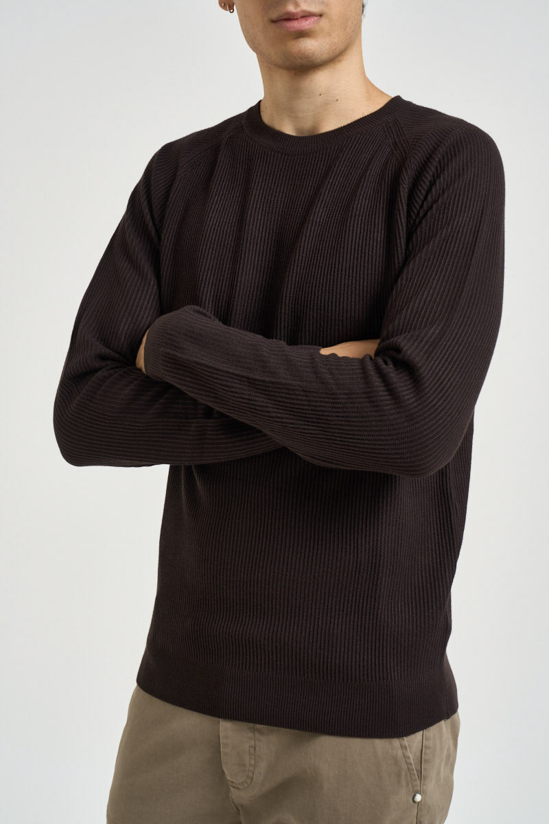 Maglia uomo girocollo con maniche raglan moro MI3386 MORO SEINSE 