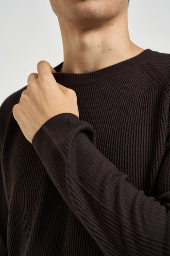 Maglia uomo girocollo con maniche raglan moro - 3